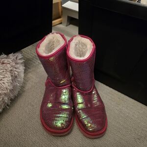 UGG Pink Ankle Boots with Plush Lining